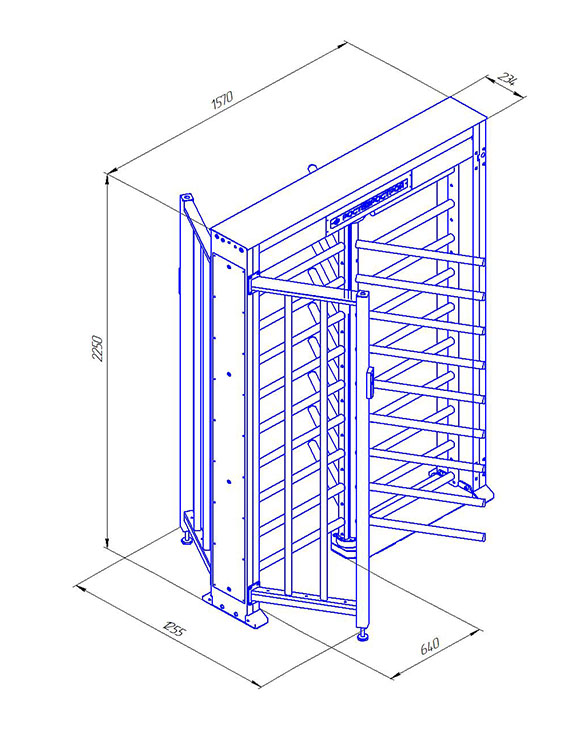 Ростов-Дон ПР1ЛС/3М2 НЕРЖ Полноростовой роторный турникет