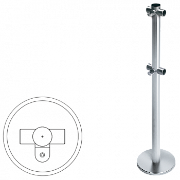 OXGARD ВЗР 2442.09.21 Стойка ограждения передвижная Т-образная с 2-мя полупетлями 