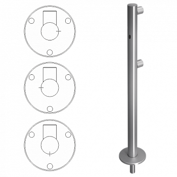 OXGARD ВЗР 1996Р.21-01 Стойка ограждения съемная односторонняя с отверстием под фиксатор прямо 