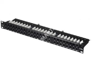 Netko Патч-панель UTP, 19", 48 портов RJ45, cat.5е, 1U, Dual Type, компактная, Expert CKC