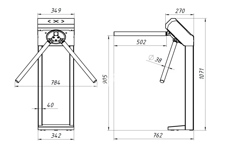 3V Model A RS485 (EM) Турникет трипод