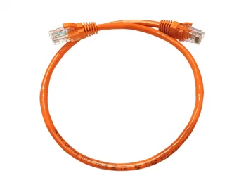 Netko Патч-корд UTP4 cat 5e, 0,5м, ВС, LSZH, оранжевый, литой коннектор Optima